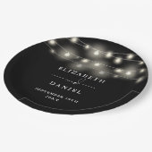 Assiettes En Carton Elegant String Lights Black And White Wedding (Angle)