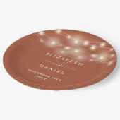 Assiettes En Carton Elegant String Lights Terracotta Wedding (Angle)