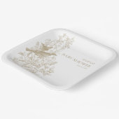 Assiettes En Carton Elégant Tan Chinoiserie Nature Birds Baby shower (Angulaire)