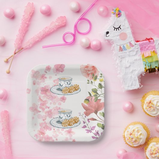 Assiettes En Carton Elegant Tea Party Vibes (Fête)