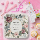 Assiettes En Carton Elégant thé à Fête des mariées d'or Floral Françai (Fête)