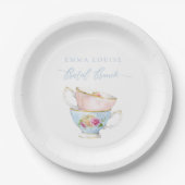 Assiettes En Carton Élégant Thé Fleur Plaques de papier Brunch (Devant)