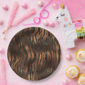 Assiettes En Carton Élégant Tiger Chic Bronze Noir élégant (Fête)