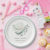 Assiettes En Carton Elégant Turquoise or sous-marin Floral Poisson Mar (Fête)