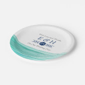 Assiettes En Carton Elégant Turquoise Tides Beach Mariage (Angle)