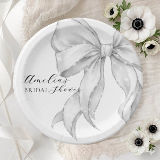 Assiettes En Carton Elegant, tying the knot bridal showePlato de papel