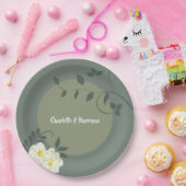 Assiettes En Carton Élégant vert d'armature (Fête)