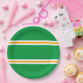 Assiettes En Carton Élégant Vert Jaune Blanc Été Couture (Fête)