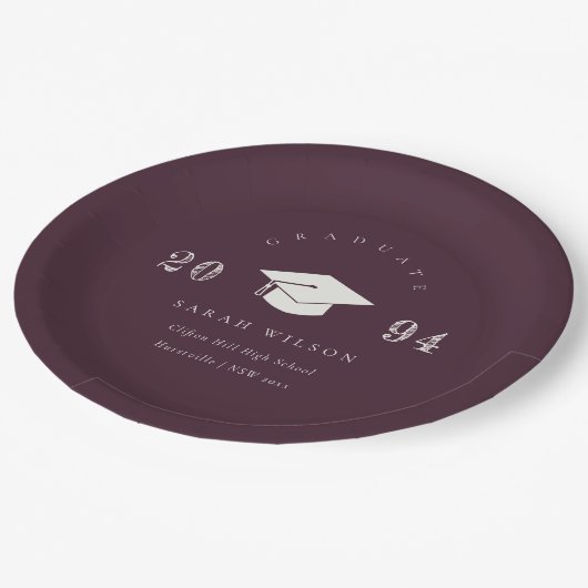 Assiettes En Carton Élégant Vin Bourgogne Minimal Graduation Simple (Angle)