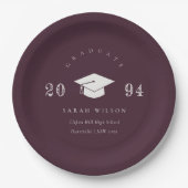 Assiettes En Carton Élégant Vin Bourgogne Minimal Graduation Simple (Devant)