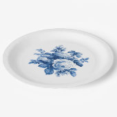 Assiettes En Carton Elegant Vintage China Blue Roses (Angle)