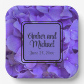 Assiettes En Carton Élégant violet fleuri Hydrangeas Lavender lilas (Recto)