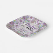 Assiettes En Carton Élégant violet fleurs de jardin bébé en fleur (Angulaire)