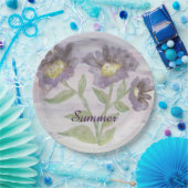 Assiettes En Carton Élégant violet floral (Fête)