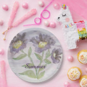 Assiettes En Carton Élégant violet floral (Fête)