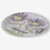 Assiettes En Carton Élégant violet floral (Angle)