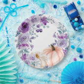 Assiettes En Carton Elégant violet violet Citrouille floral Aquarelle