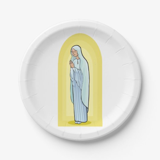 Assiettes En Carton Elegant Virgin Mary Catholic Religious (Devant)