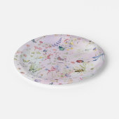 Assiettes En Carton Élégant Whimsical Wildflower rose (Angle)