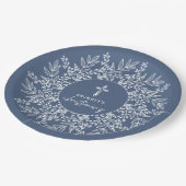 Assiettes En Carton Elegant Wreath and Cross Blue Boy Christening (Angle)