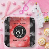 Assiettes En Carton Elégante 80ème anniversaire du Mariage de Ruby (Fête)