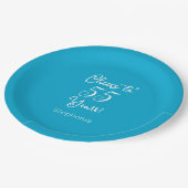 Assiettes En Carton Elégante Aqua Blue Cheers à 55 Ans 95ème Anniversa (Angle)