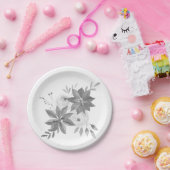 Assiettes En Carton Elégante aquarelle argentée (Fête)