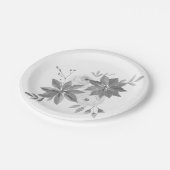 Assiettes En Carton Elégante aquarelle argentée (Angle)