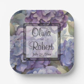 Assiettes En Carton Elégante aquarelle bleu violet poussiéreuse (Recto)