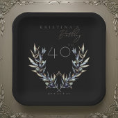 Assiettes En Carton Elégante aquarelle Branche d'olive N'IMPORTE QUEL 