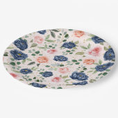 Assiettes En Carton Elégante aquarelle florale (Angle)