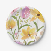 Assiettes En Carton Elégante aquarelle florale (Devant)
