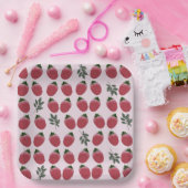 Assiettes En Carton Elégante Aquarelle fraise Plaque papier d'annivers (Fête)