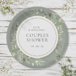 Assiettes En Carton Elégante Aquarelle Or Verdure Couples Douche<br><div class="desc">Conçu pour coordonner avec notre collection de douches pour couples Feuilles de printemps doux. Doté de délicats feuilles d'aquarelle,  ce plateau de papier-douche chic en couple botanique peut être personnalisé avec vos détails spéciaux de l'événement. Conçu par Thisisnotme©</div>