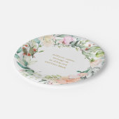 Assiettes En Carton Elégante aquarelle Rose Floral Garland (Angle)