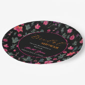 Assiettes En Carton Elégante aquarelle rose poussiéreuse douche nuptia (Angle)