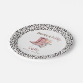 Assiettes En Carton Élégante Baby Shower Rose 'Bottes et Bulles' (Angle)