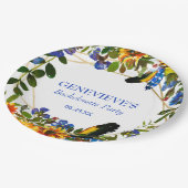 Assiettes En Carton Élégante Bachelorette Florale Boho Bleu (Angle)