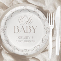 Élégante Beige Oh Bébé Douce Fête de Naissance Mix