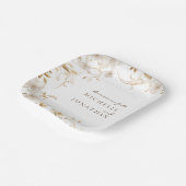 Assiettes En Carton Élégante Bible Florale Blanche Verse Mariage moder (Angulaire)