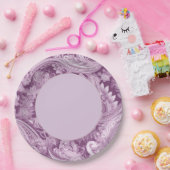 Assiettes En Carton Elégante Bordure de Paisley Violet (Fête)