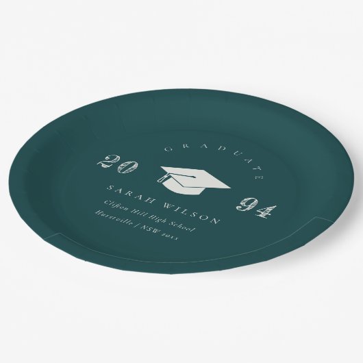 Assiettes En Carton Élégante Bouteille verte Minimale Graduation simpl (Angle)