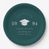 Assiettes En Carton Élégante Bouteille verte Minimale Graduation simpl (Devant)