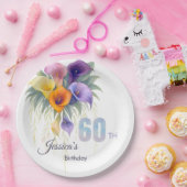Assiettes En Carton Elégante Calla Lily 60e anniversaire Jalon (Fête)