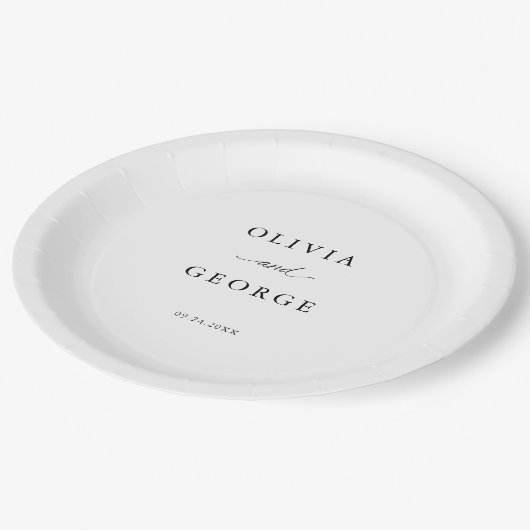 Assiettes En Carton Élégante calligraphie de script moderne (Angle)