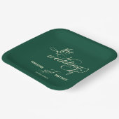 Assiettes En Carton Élégante calligraphie Mariage Turquoise (Angulaire)