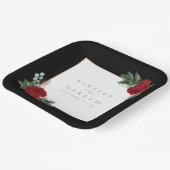 Assiettes En Carton Élégante calligraphie or noir & blanc Mariage (Angulaire)