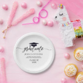 Assiettes En Carton Élégante Calligraphie Simple Noir Sur Blanc (Fête)