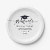 Assiettes En Carton Élégante Calligraphie Simple Noir Sur Blanc (Devant)