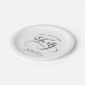 Assiettes En Carton Élégante calligraphie Tourbillonnant fête du 40e a (Angle)